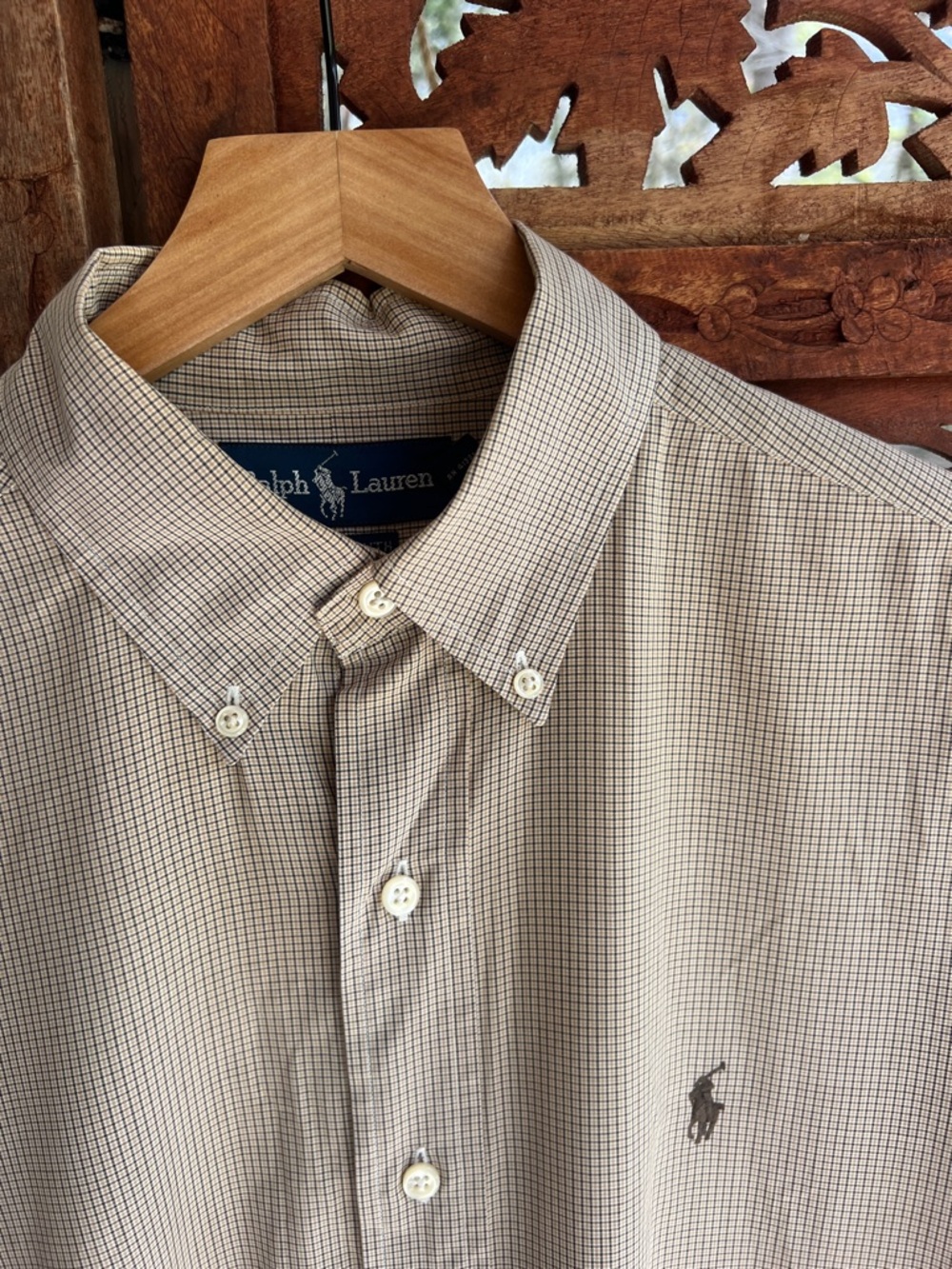 Polo by Ralph Lauren YARMOUTHBeige Micro-Check Button-Down Shirt